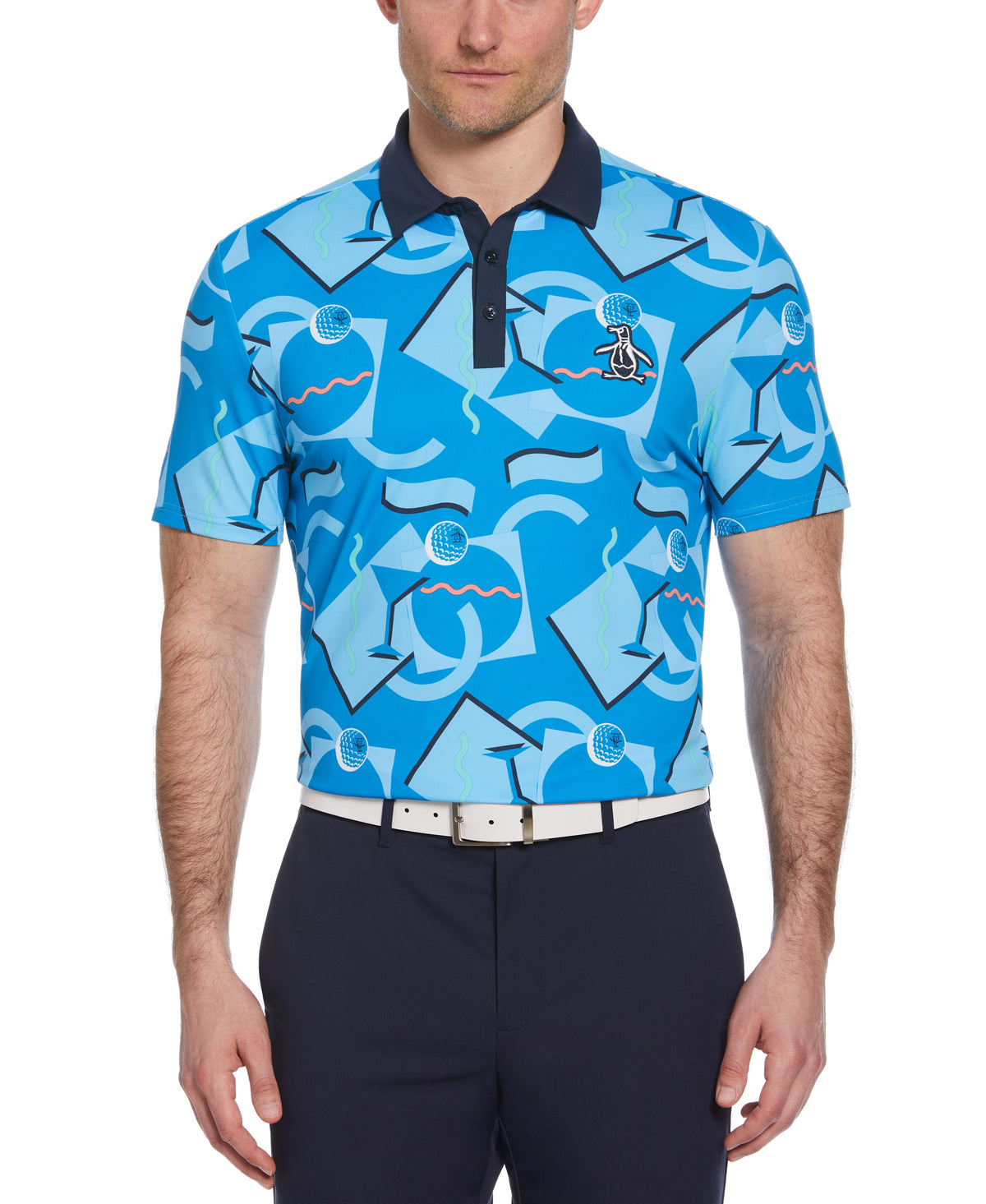 Original Penguin Abstract 80's Print Golf Polo