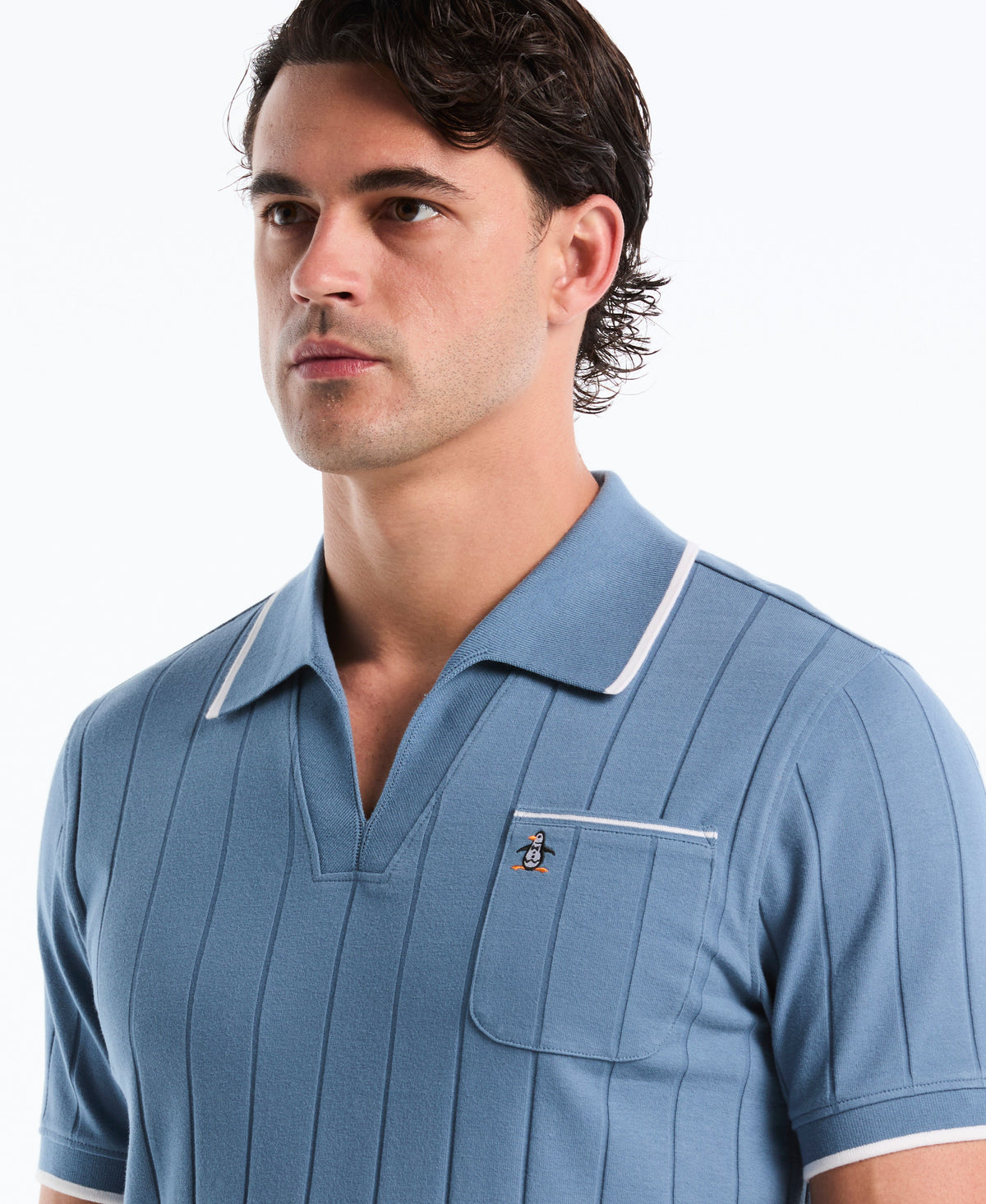 Original Penguin Cotton Rib Open Collar Polo
