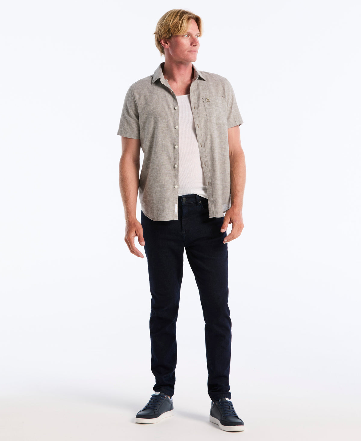 Original Penguin Linen Blend Pocket Shirt