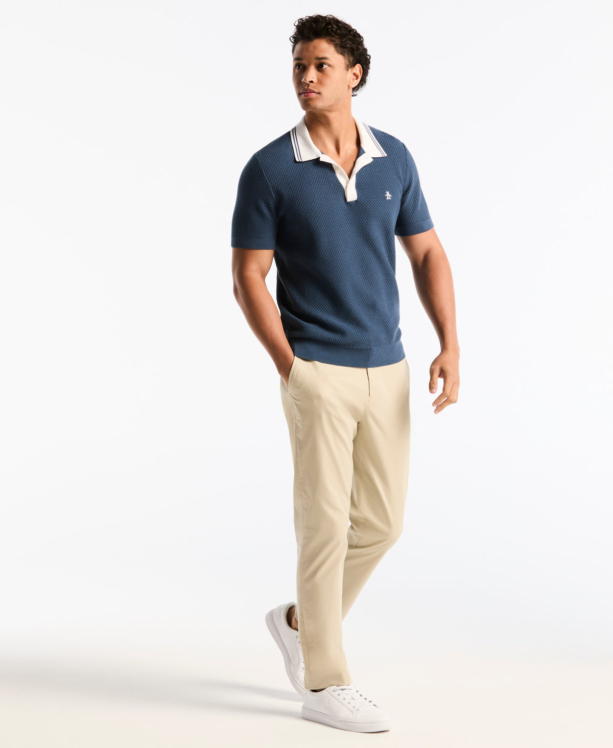 Original Penguin Popcorn Stitch Sweater Polo
