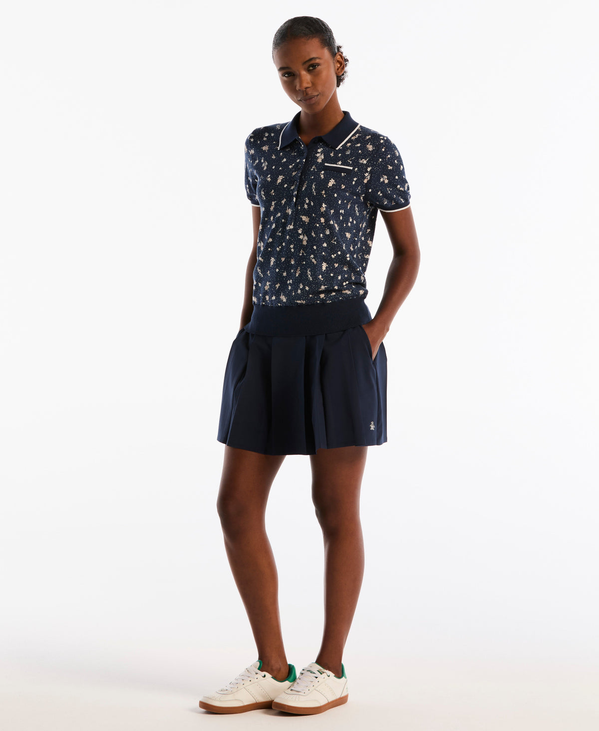 Original Penguin Women's Floral Pocket Golf Sweater Polo