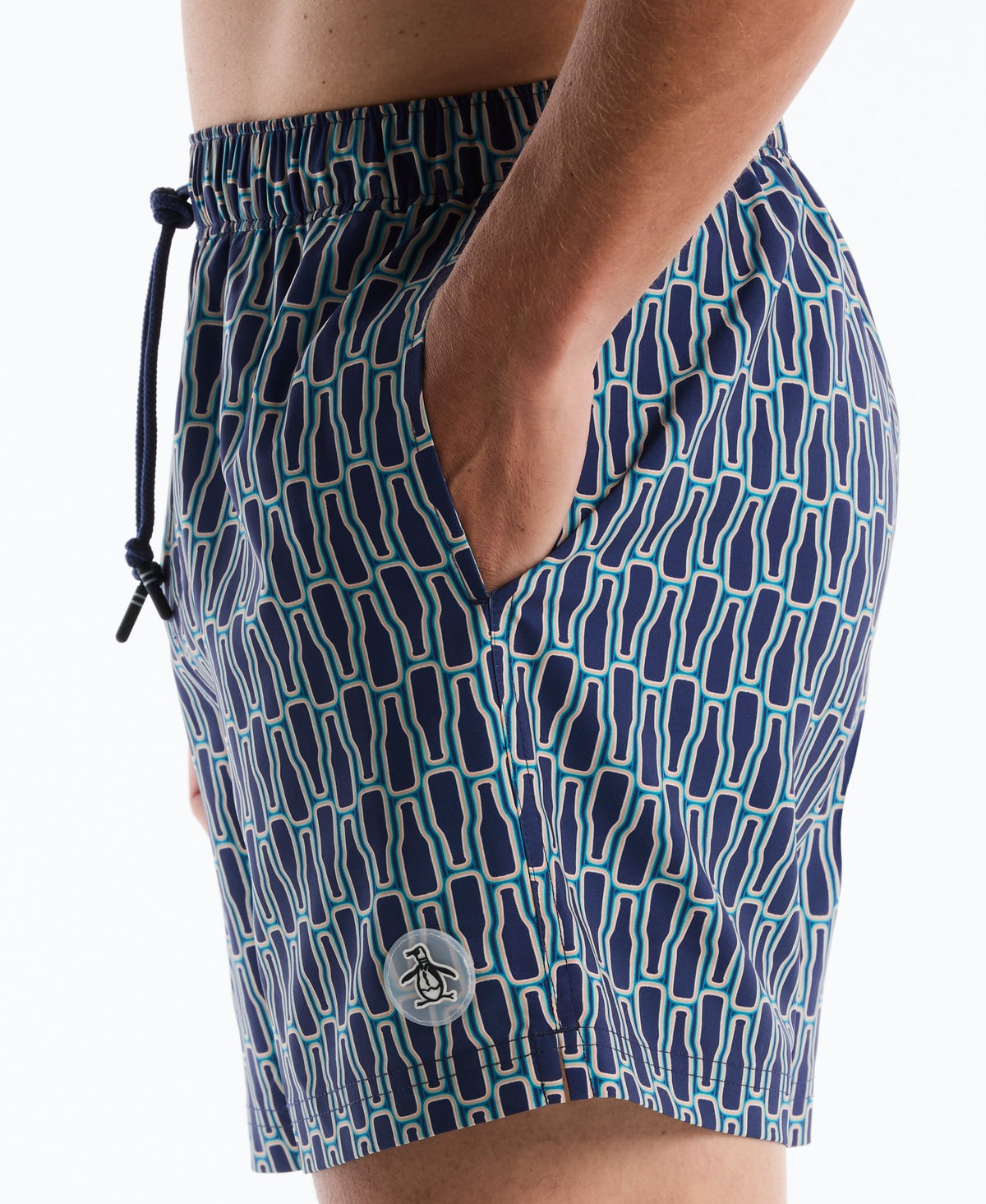Original Penguin 5" Box Beer Bottle Geo Swim Short