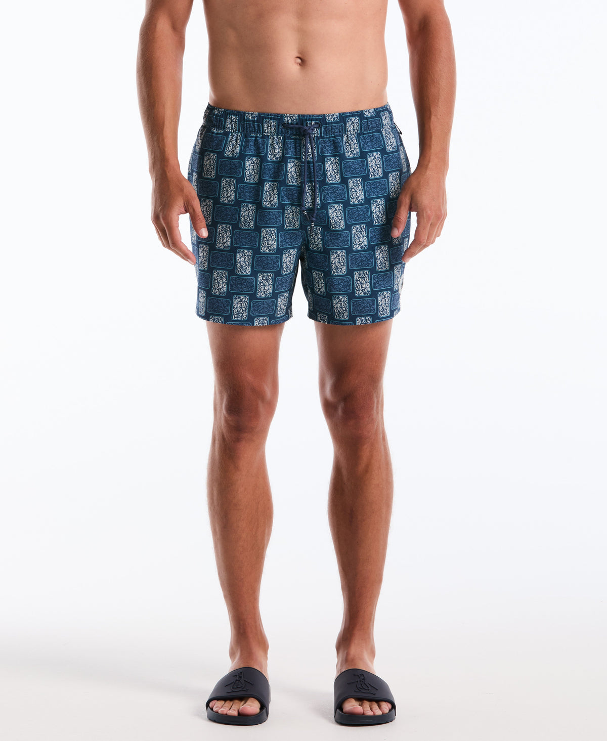 Original Penguin 5" Flower Block Print Swim Short