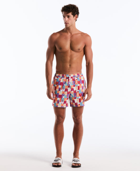 Original Penguin 5" Logo Block Swim Short