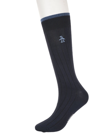 Original Penguin 5 Pack Solid Dress Ribbed Sock