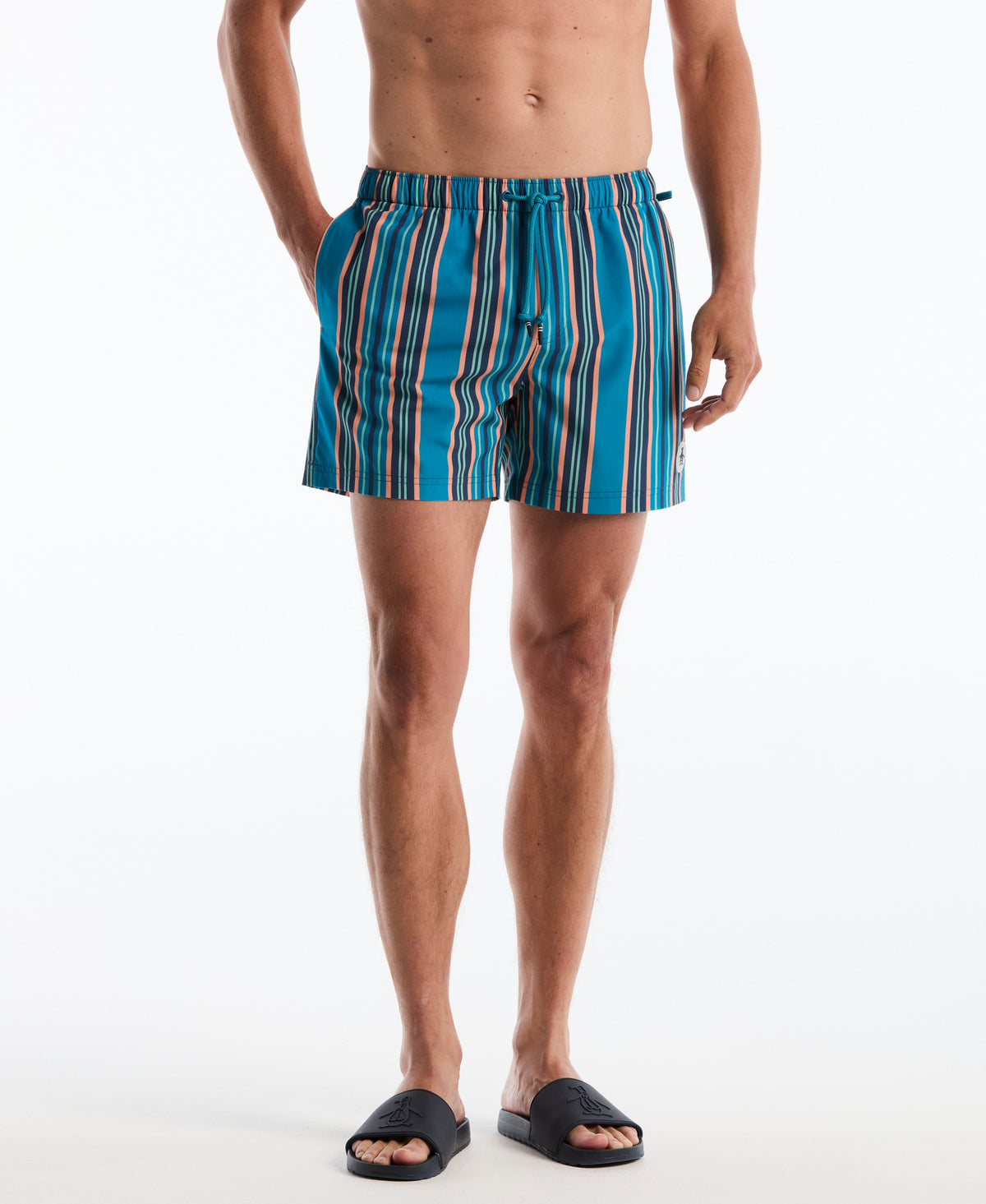 Original Penguin 5" Vertical Striped Swim Short