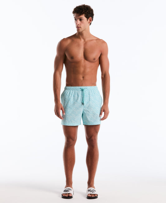 Original Penguin 5" Waves Print Swim Short