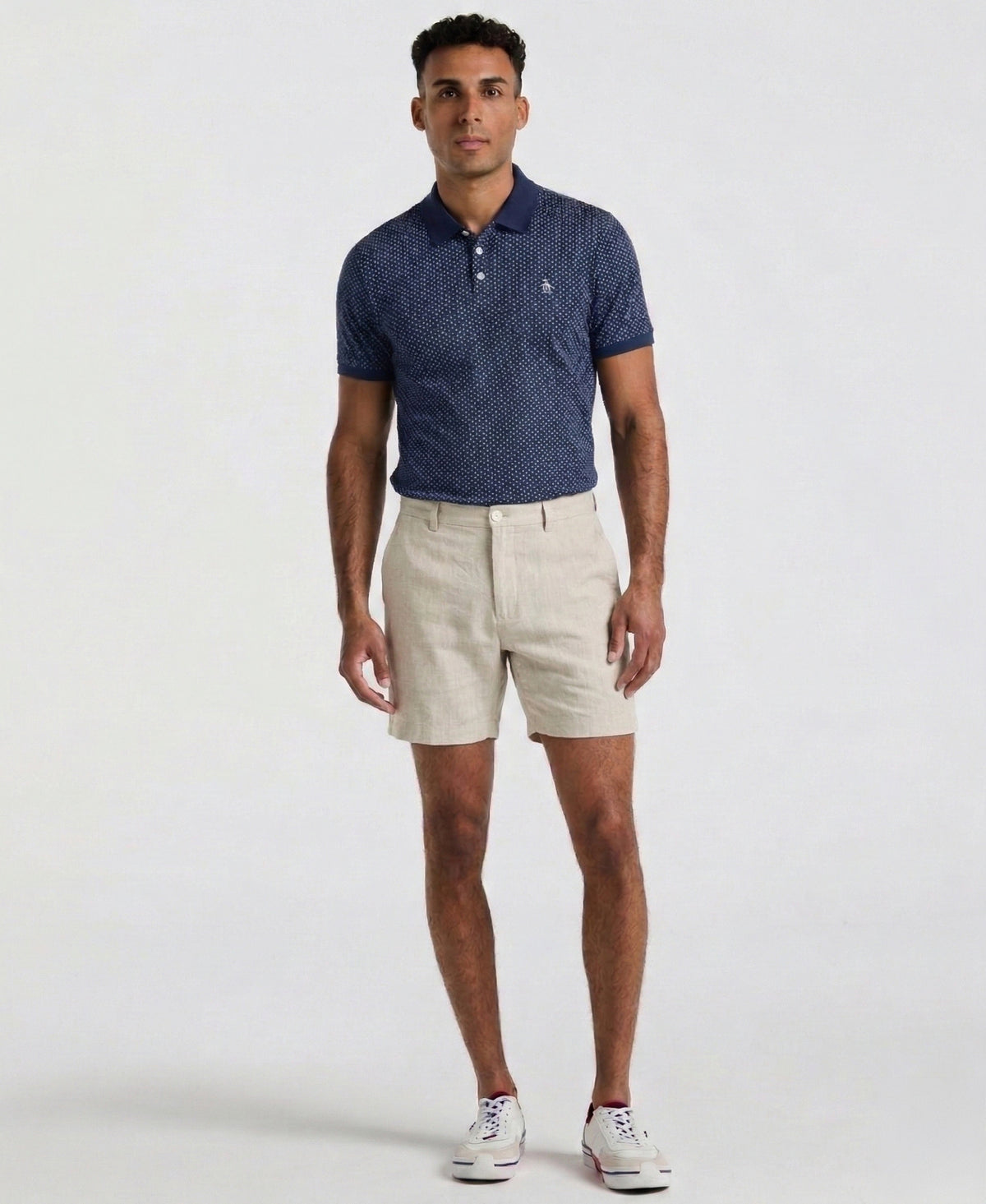 Original Penguin 7" Flat Front Linen Blend Short