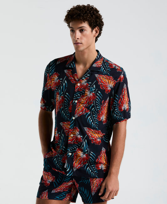 Original Penguin All-Over Leaves Print Shirt
