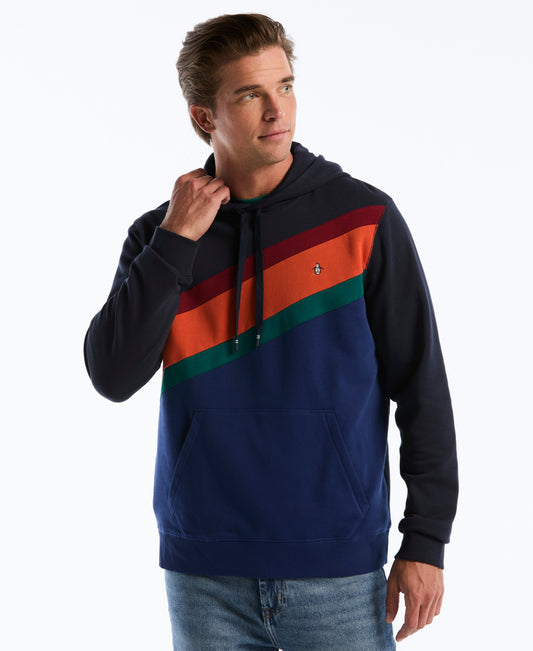 Original Penguin Asymmetrical Colorblock Fleece Hoodie
