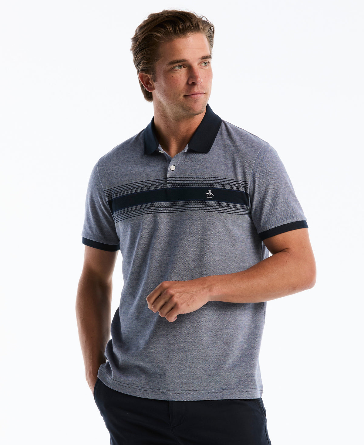 Original Penguin Birdseye Pique Degrade Striped Polo