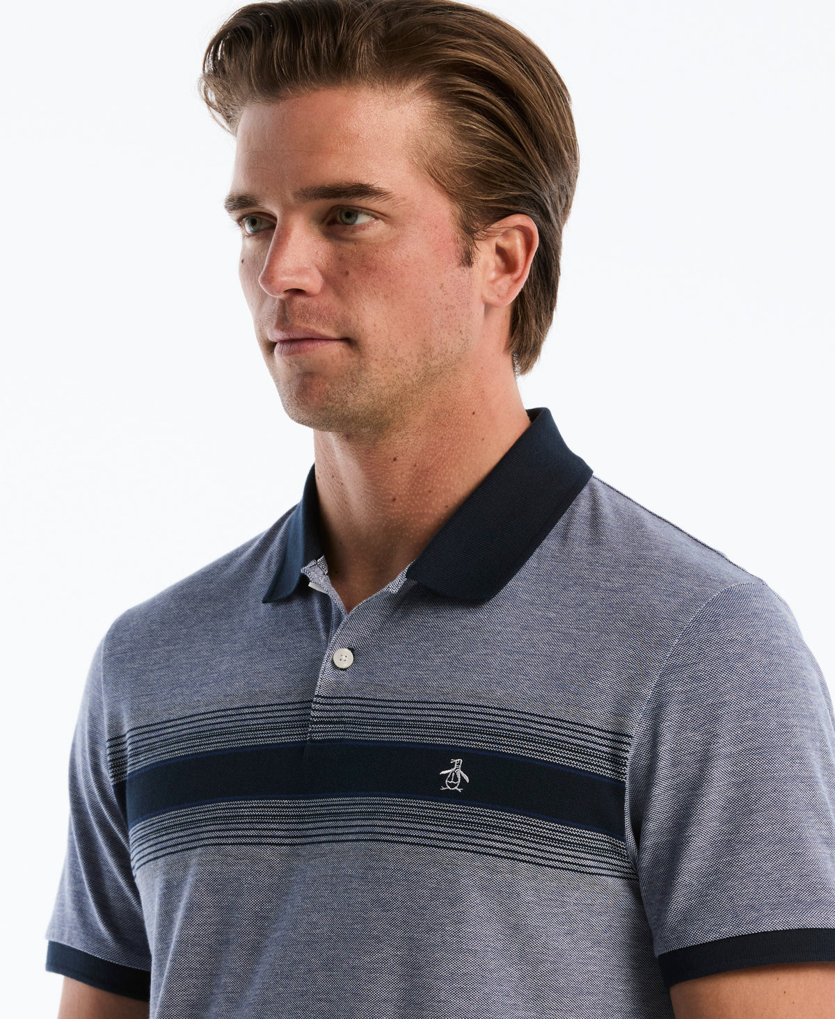Original Penguin Birdseye Pique Degrade Striped Polo