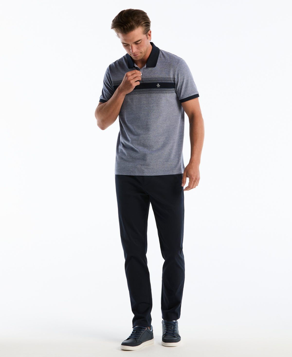 Original Penguin Birdseye Pique Degrade Striped Polo