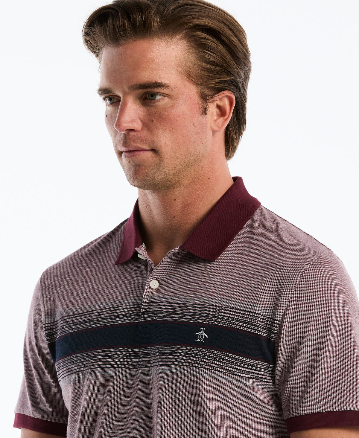 Original Penguin Birdseye Pique Degrade Striped Polo