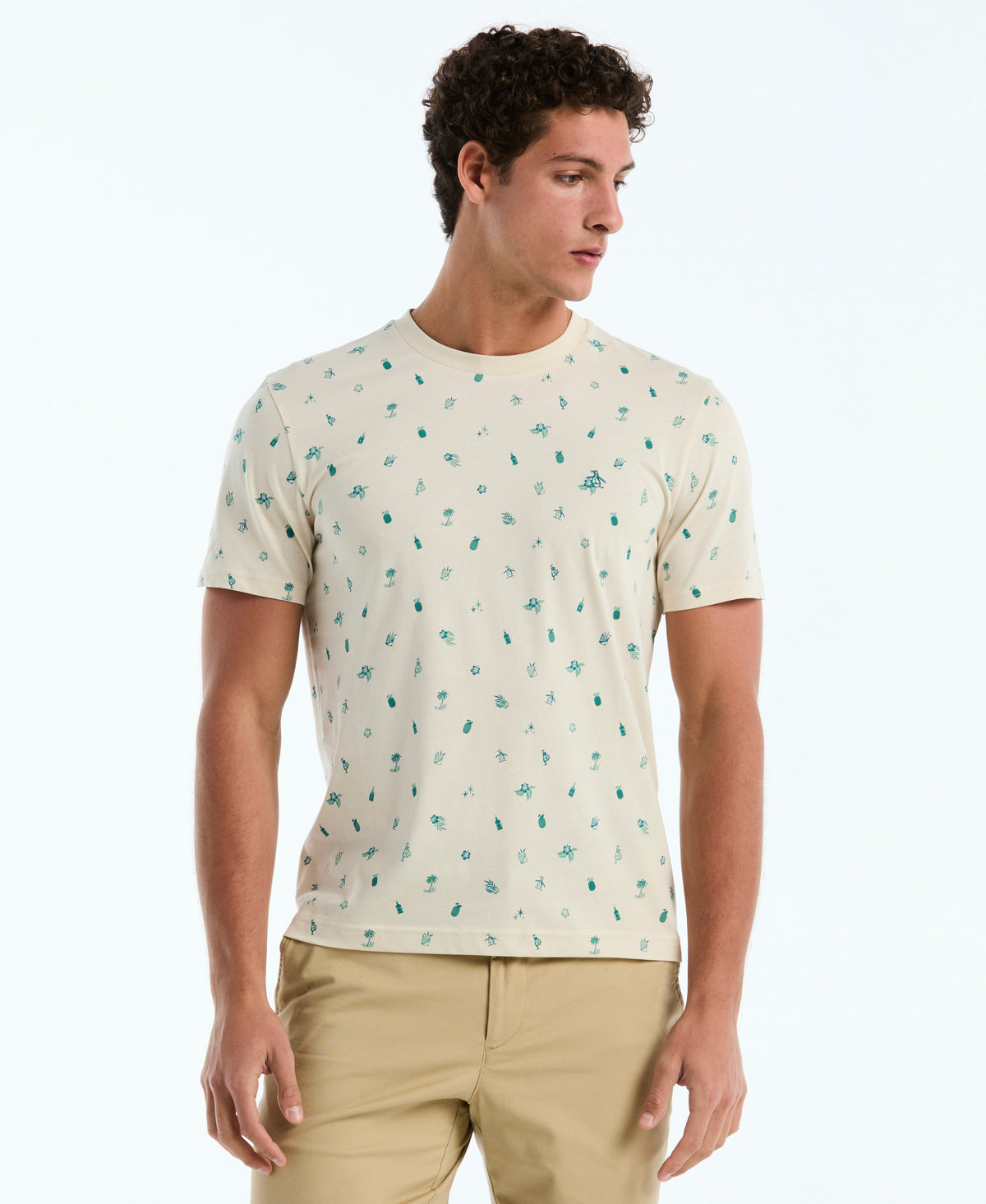 Original Penguin Botanical Drinks Print Cotton Tee