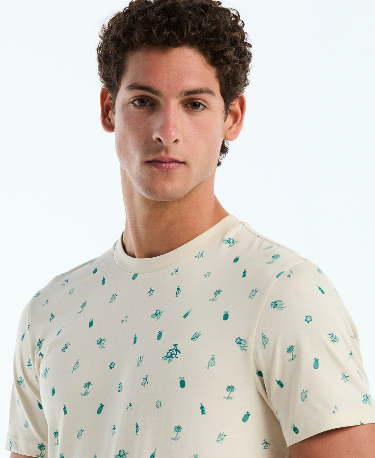 Original Penguin Botanical Drinks Print Cotton Tee