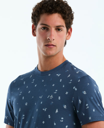 Original Penguin Botanical Drinks Print Cotton Tee