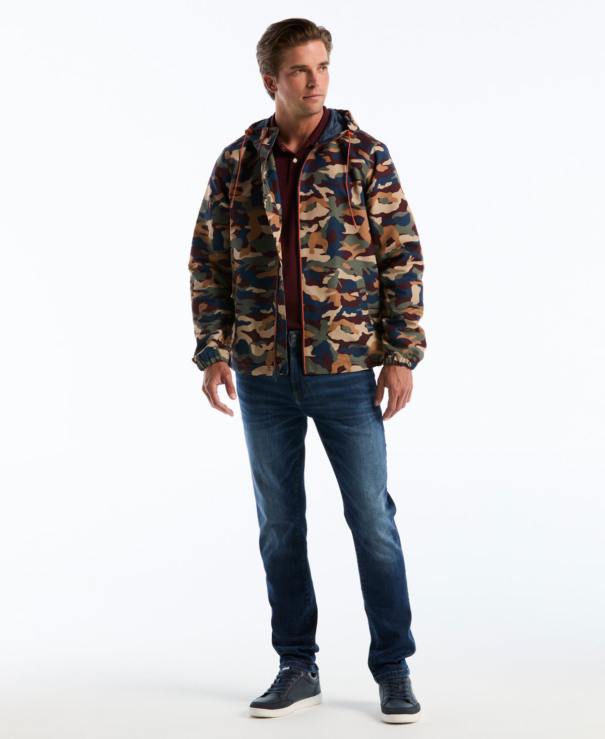 Original Penguin Camo Print Ripstop Windbreaker