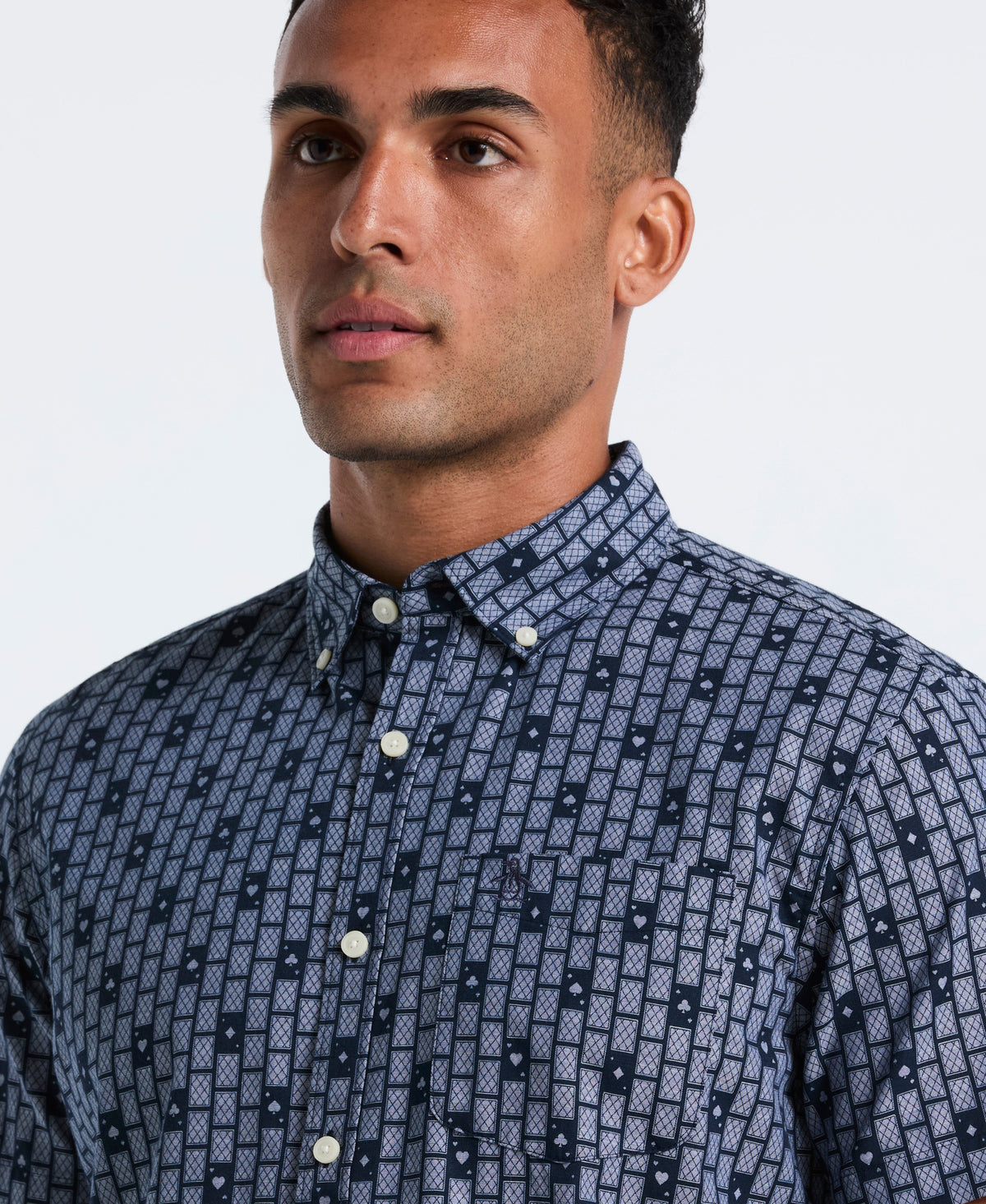 Original Penguin Cards Print Chambray Shirt