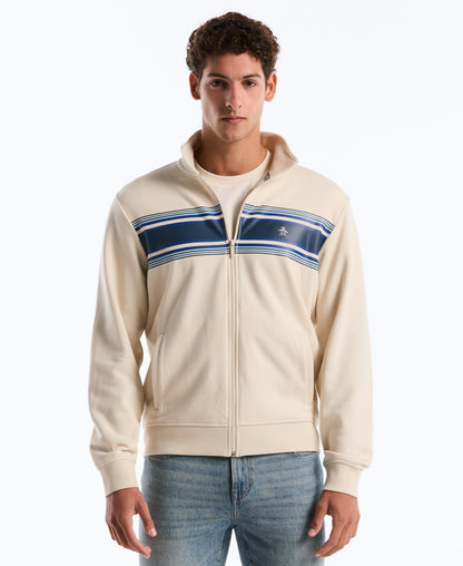 Original Penguin Chest Striped Fleece Track Jacket