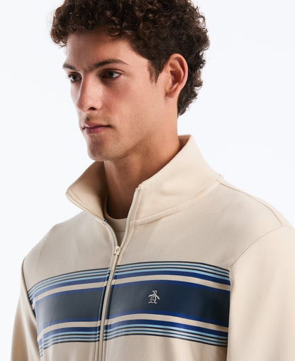 Original Penguin Chest Striped Fleece Track Jacket