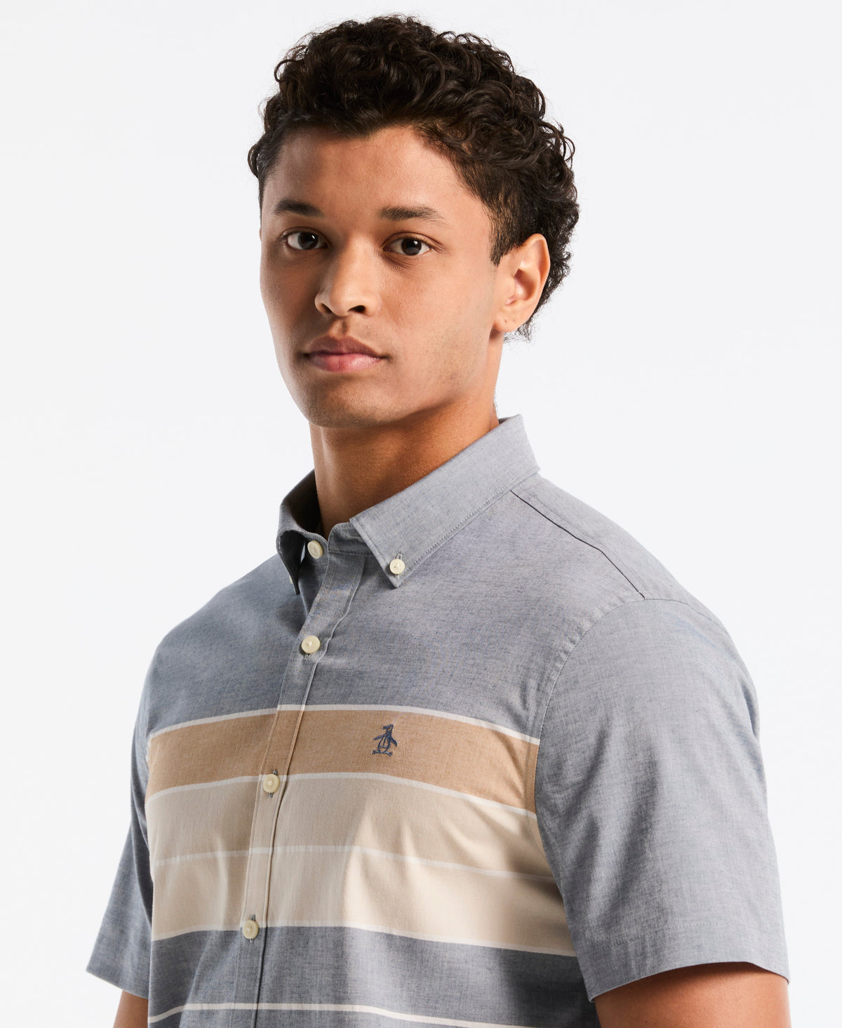 Original Penguin Chest Striped Poplin Shirt