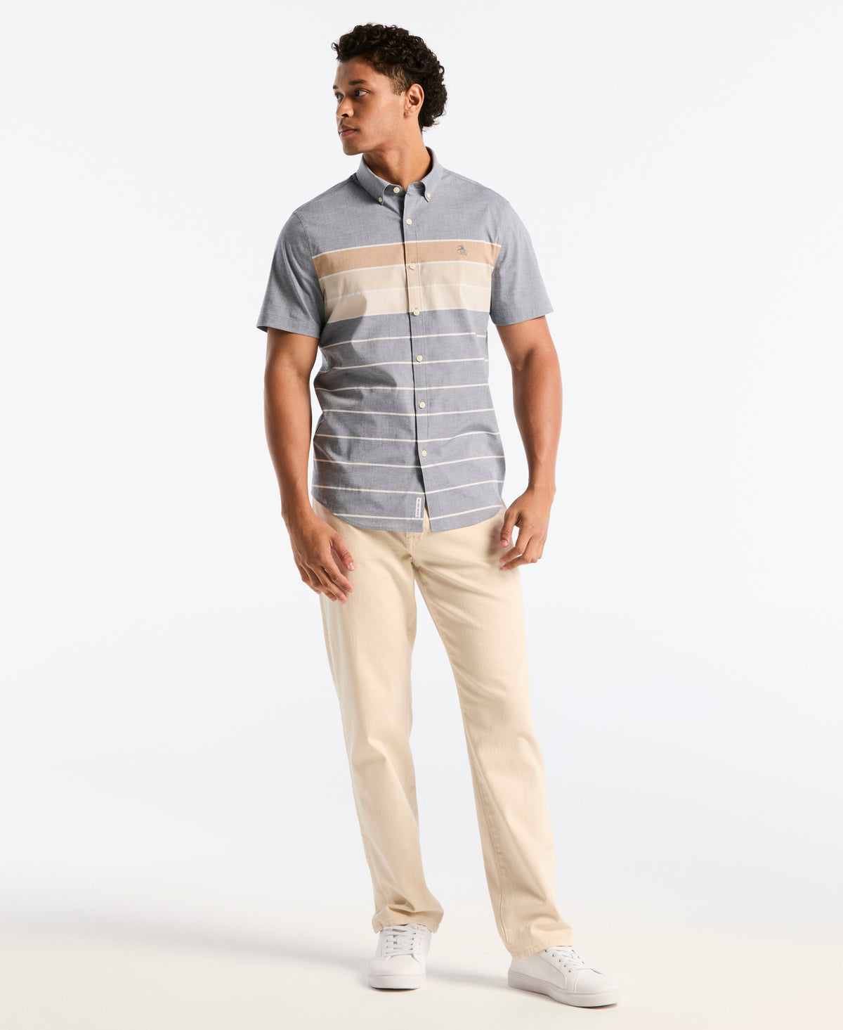 Original Penguin Chest Striped Poplin Shirt