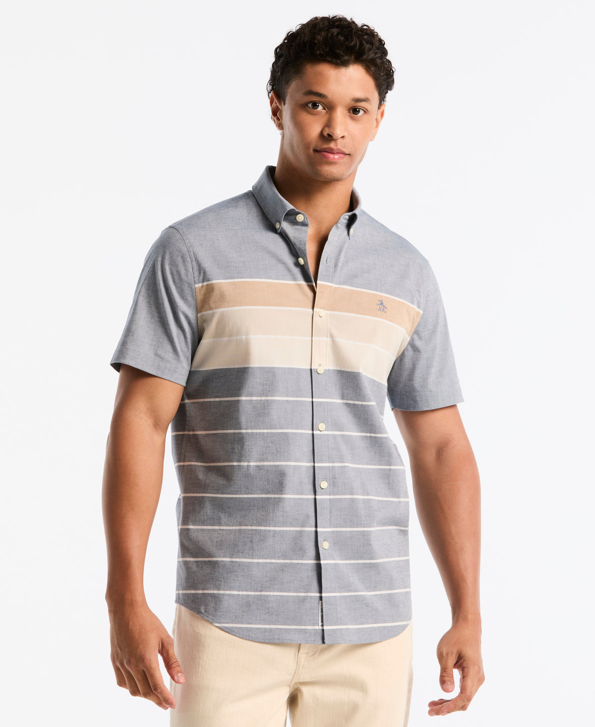 Original Penguin Chest Striped Poplin Shirt