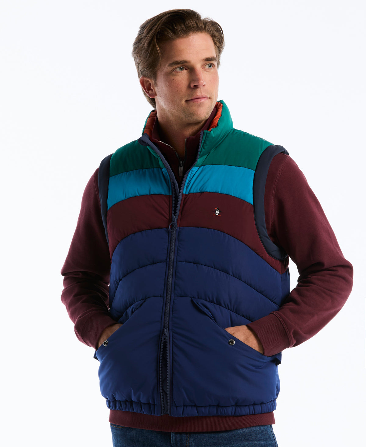 Original Penguin Colorblock Insulated Quilted Vest