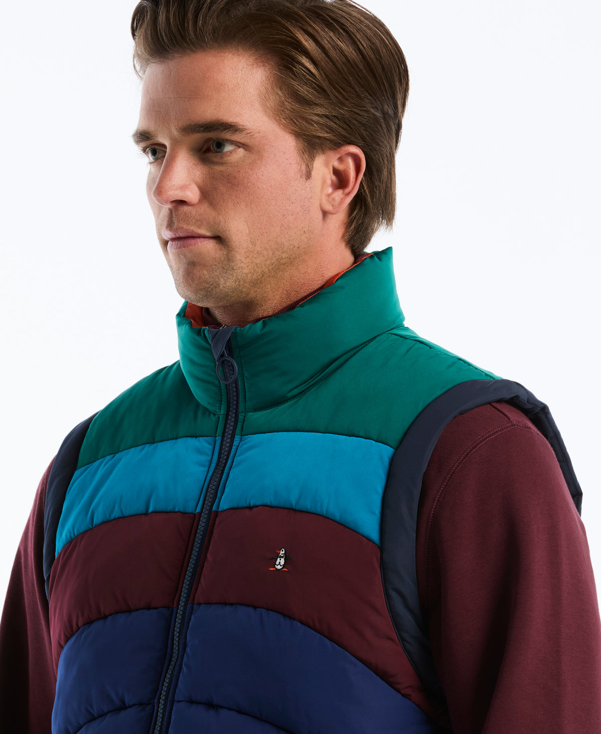 Original Penguin Colorblock Insulated Quilted Vest