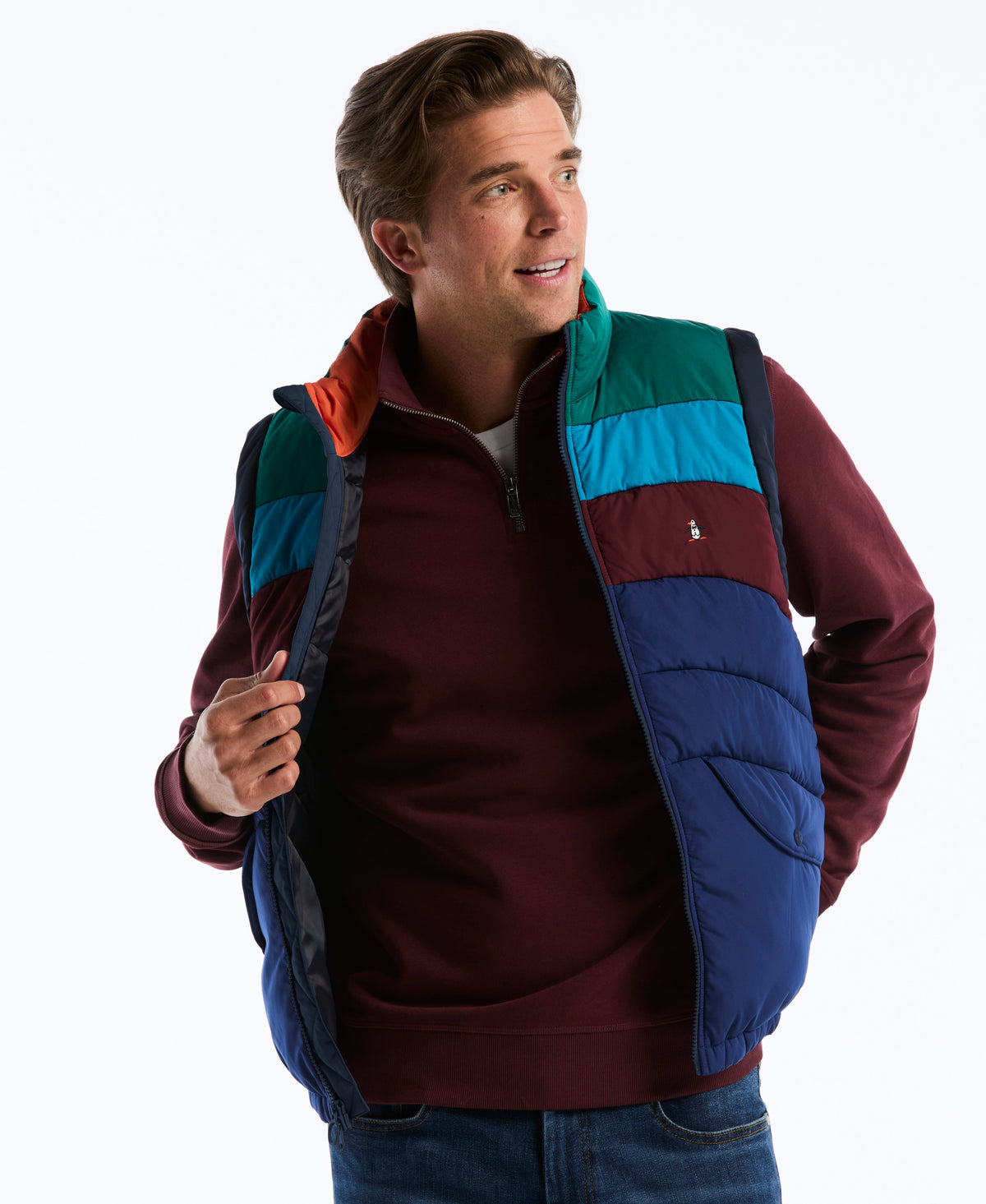 Original Penguin Colorblock Insulated Quilted Vest