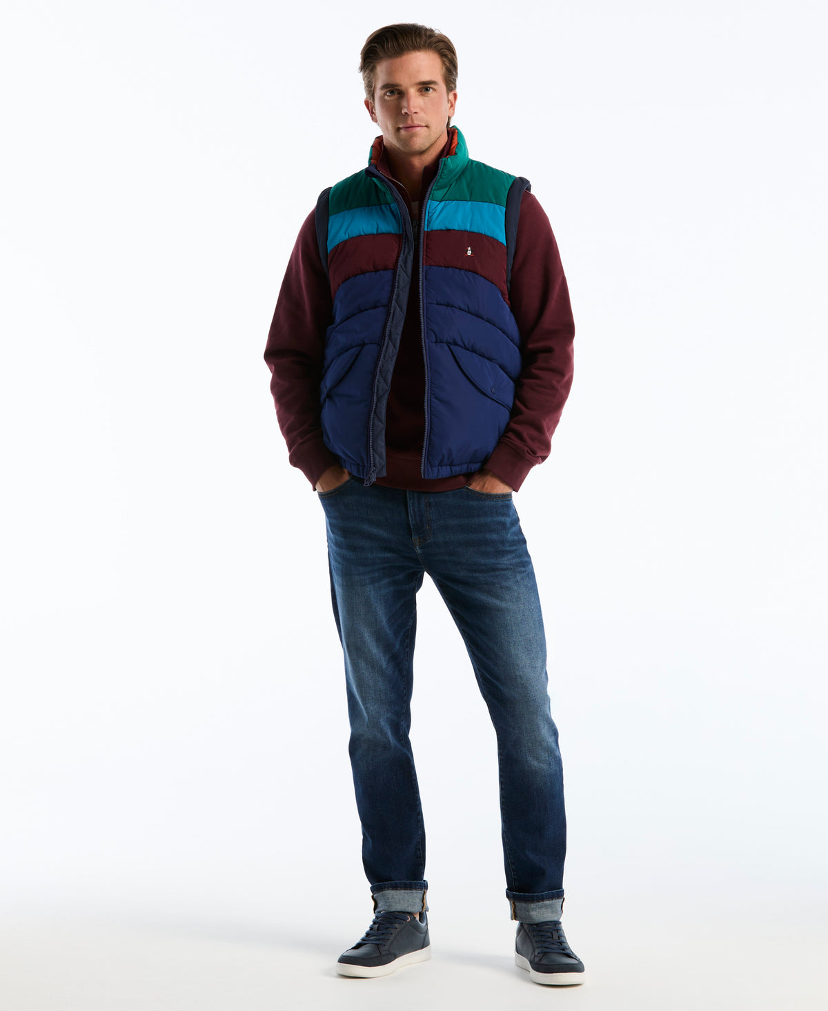 Original Penguin Colorblock Insulated Quilted Vest