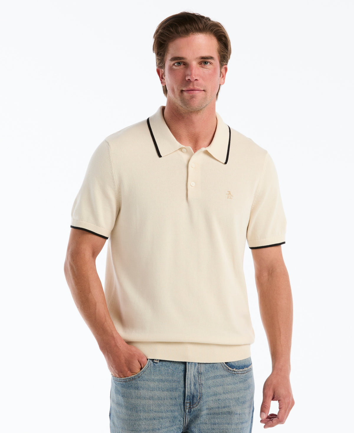 Original Penguin Contrast Tipped Sweater Polo