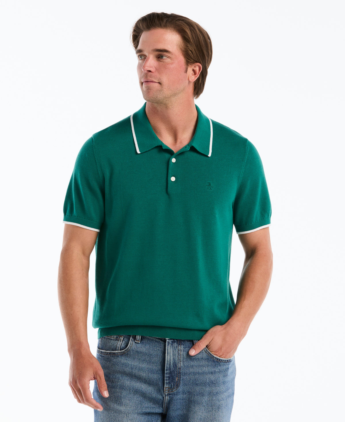 Original Penguin Contrast Tipped Sweater Polo