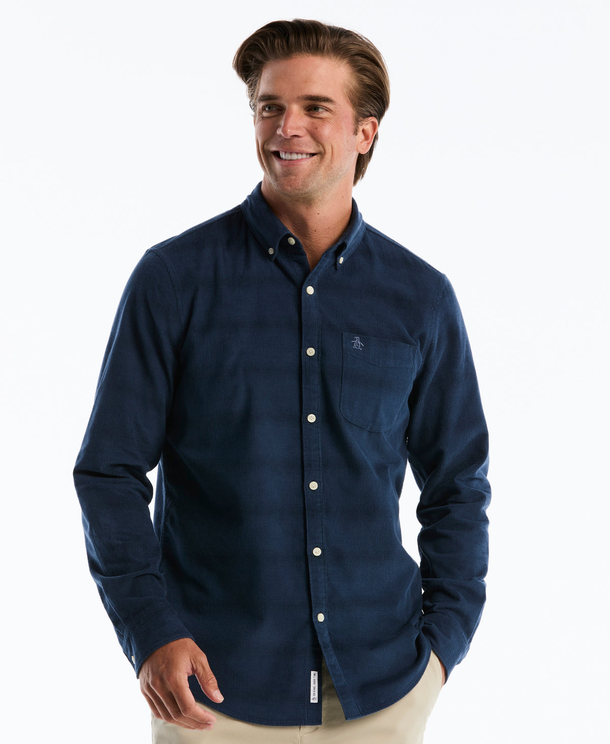 Original Penguin Corduroy Horizontal Striped Pocket Shirt