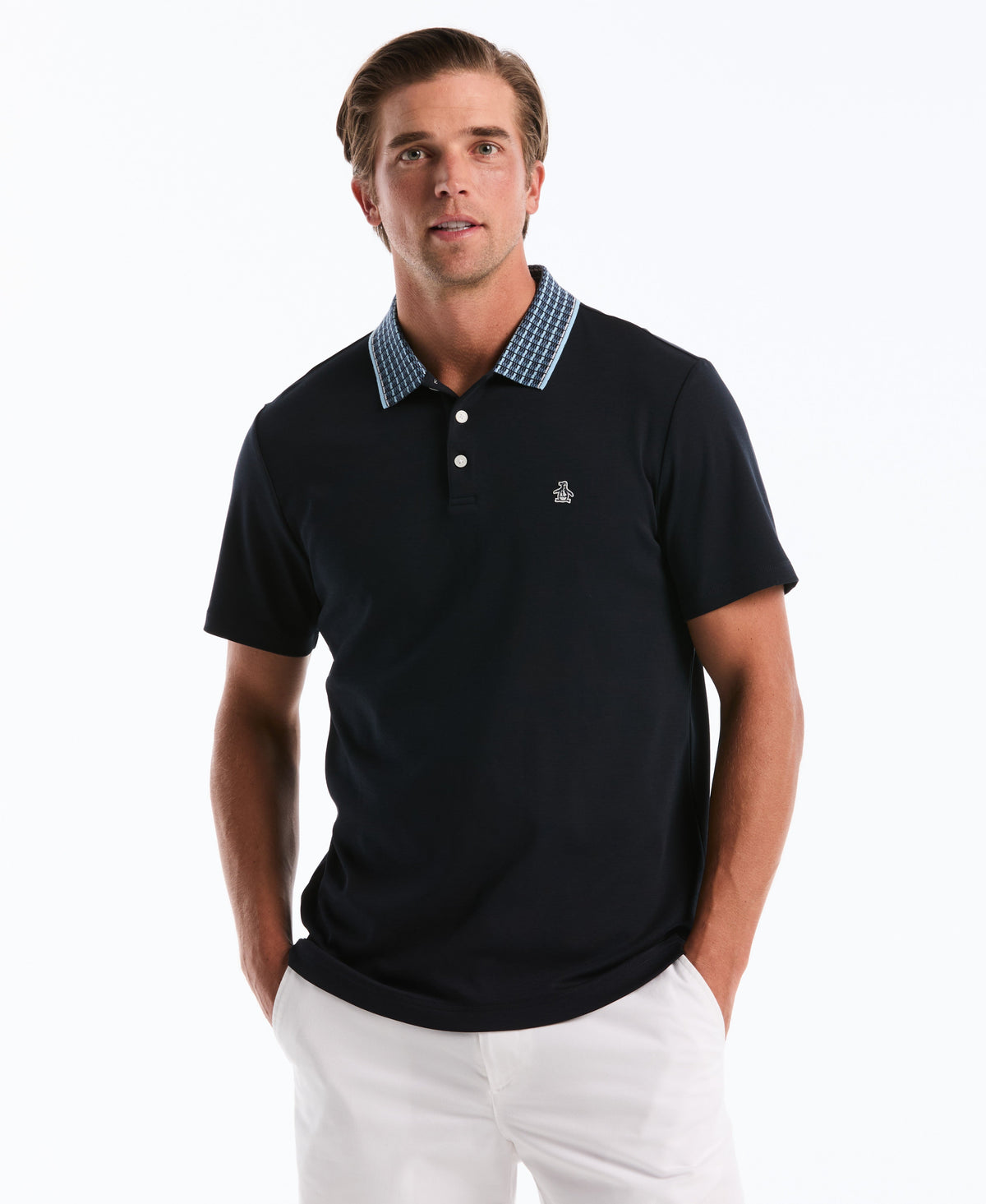 Original Penguin Cotton Interlock Novelty Stripe Polo