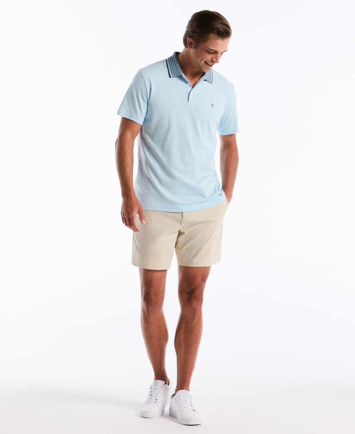 Original Penguin Cotton Interlock Novelty Stripe Polo