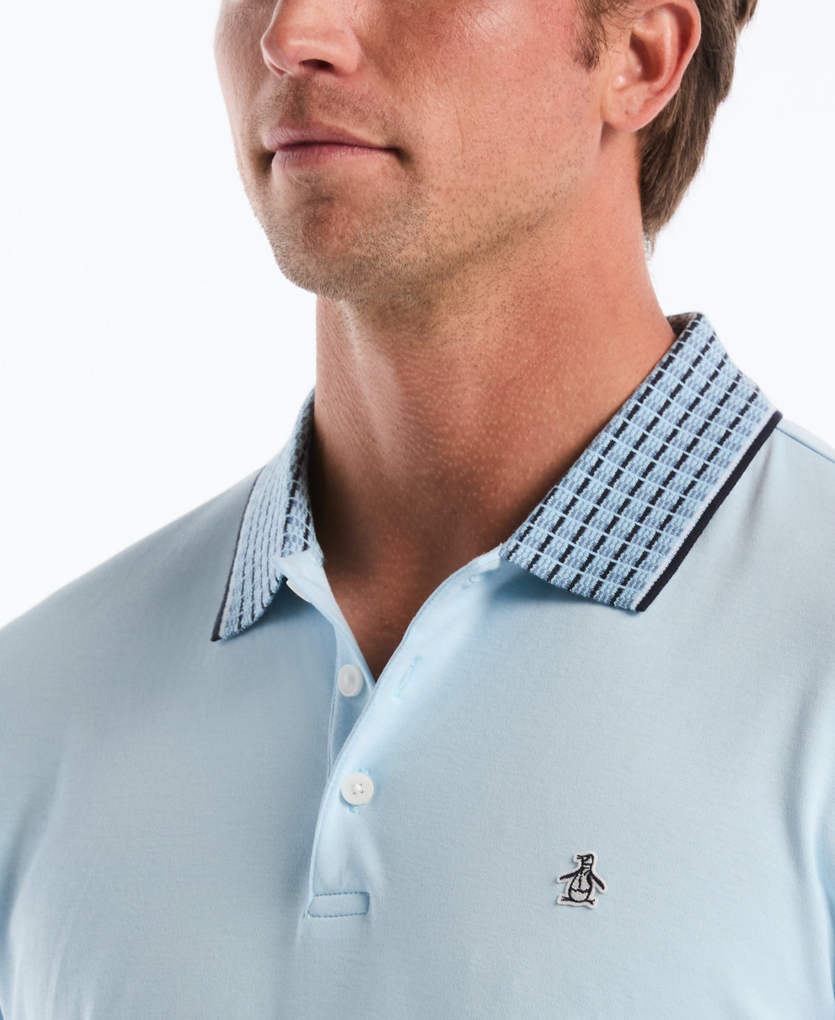 Original Penguin Cotton Interlock Novelty Stripe Polo