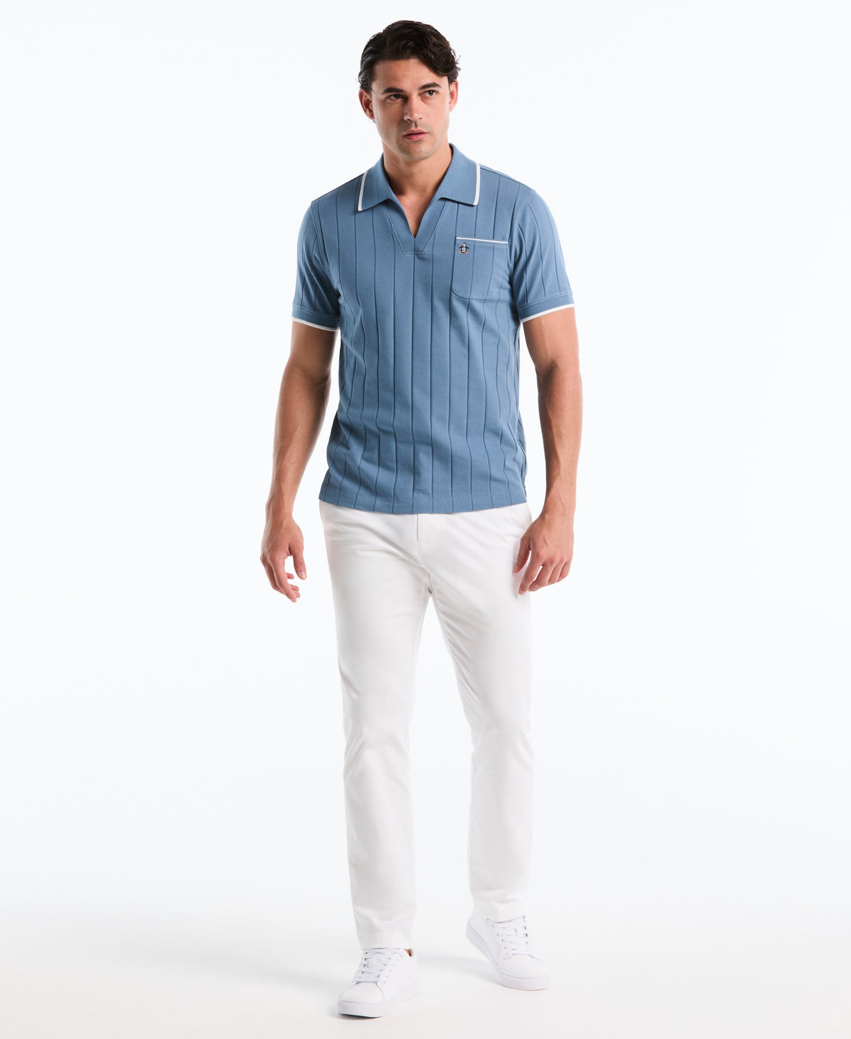 Original Penguin Cotton Rib Open Collar Polo