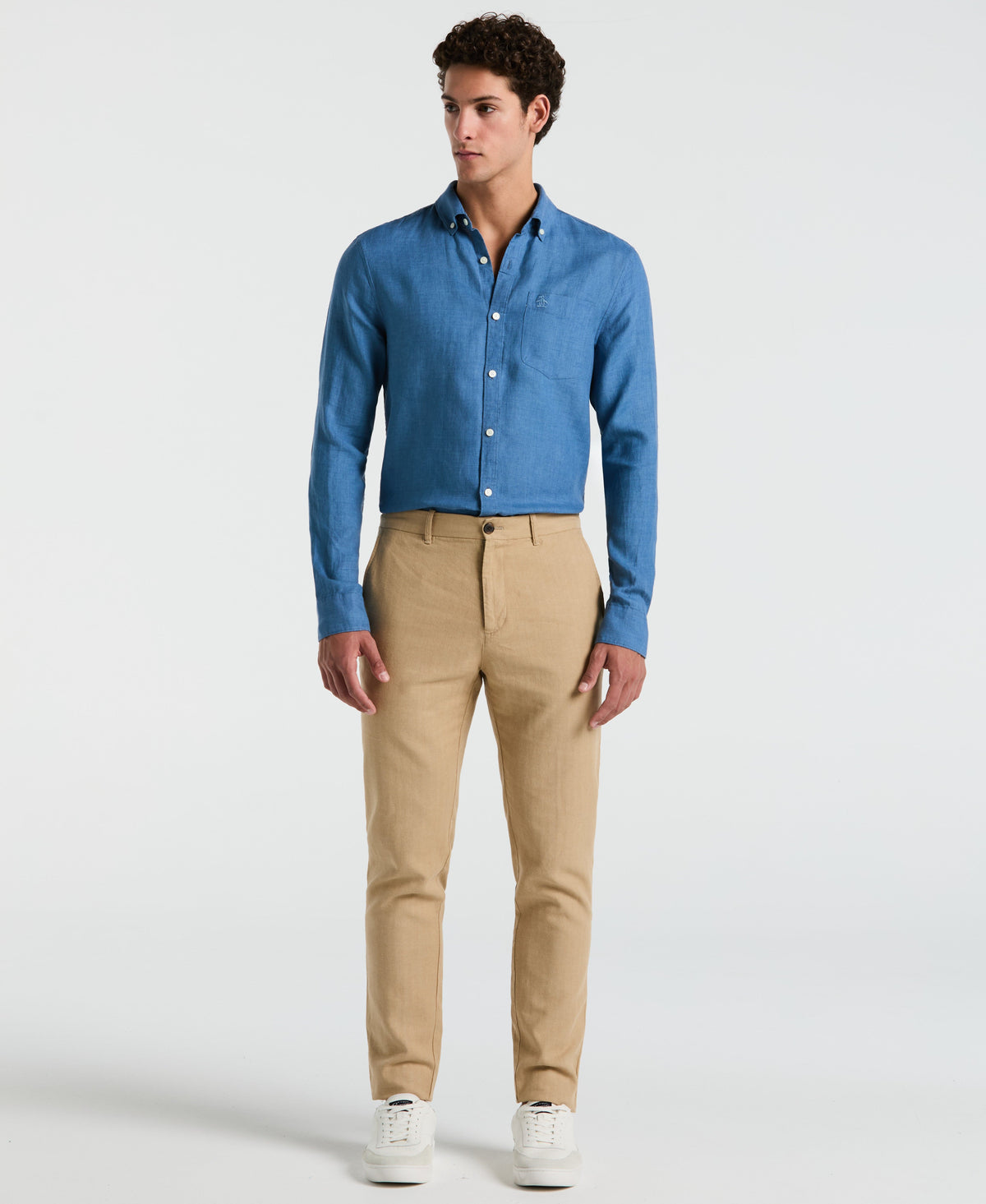 Original Penguin Delave Linen Long Sleeve Pocket Shirt