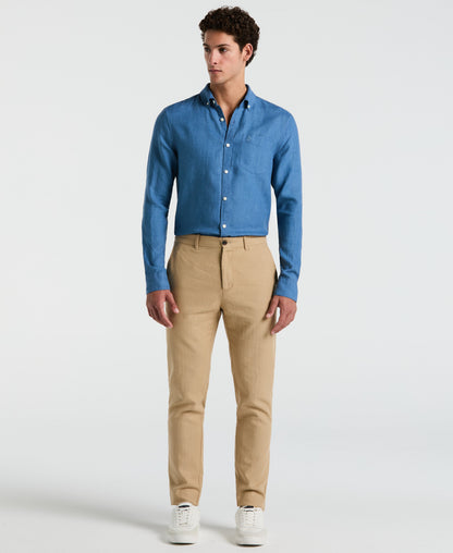 Original Penguin Delave Linen Long Sleeve Pocket Shirt