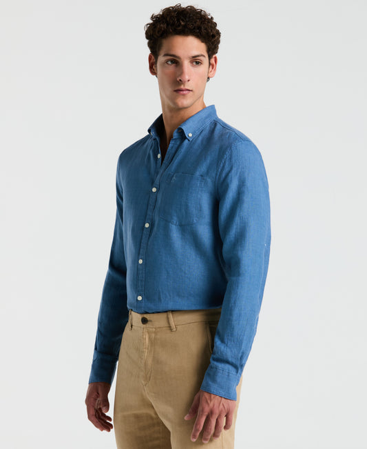 Original Penguin Delave Linen Long Sleeve Pocket Shirt