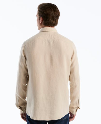 Original Penguin Delave Linen Long Sleeve Pocket Shirt