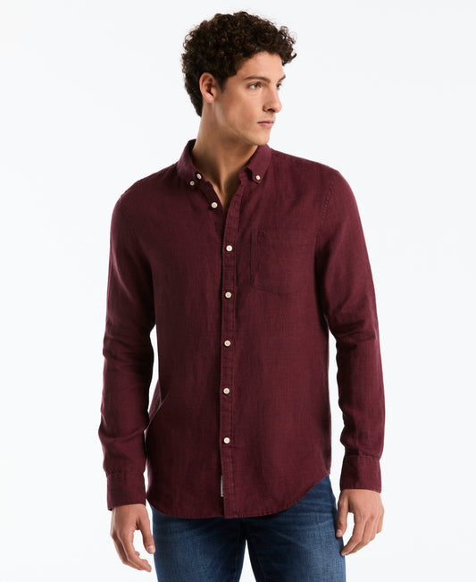 Original Penguin Delave Linen Long Sleeve Pocket Shirt