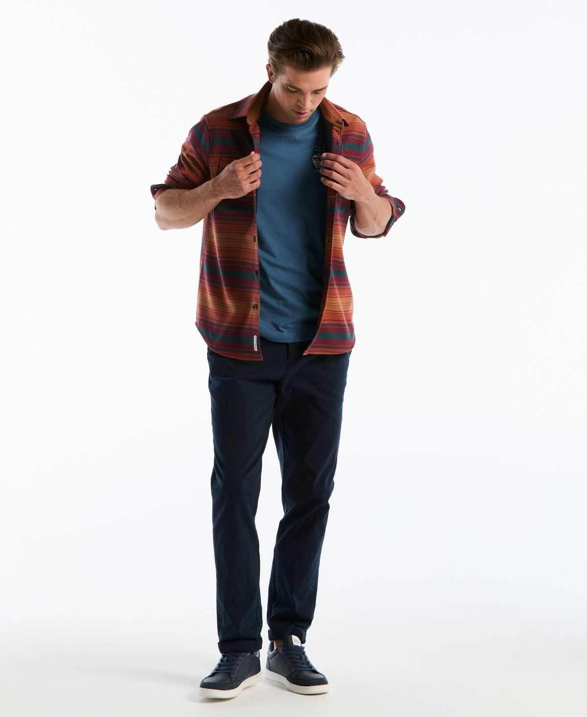 Original Penguin Double Cloth Stripe Overshirt