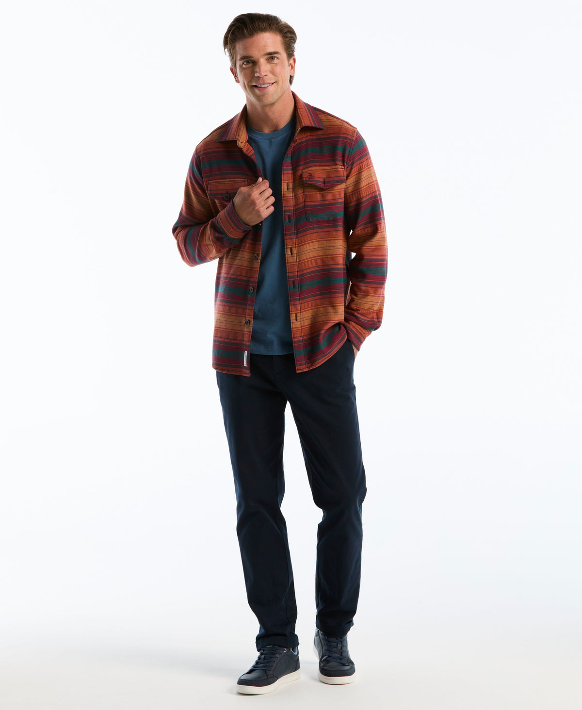 Original Penguin Double Cloth Stripe Overshirt