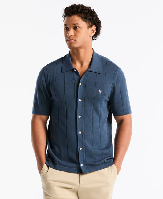Original Penguin Drop Needle Button Front Sweater Polo
