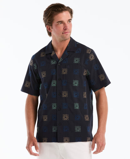 Original Penguin Embroidered Button-Up Camp Shirt