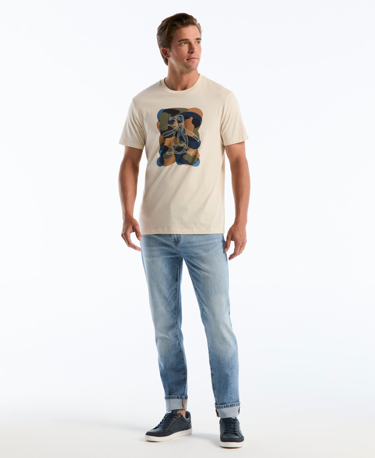 Original Penguin Embroidered Camo Pete Graphic Tee