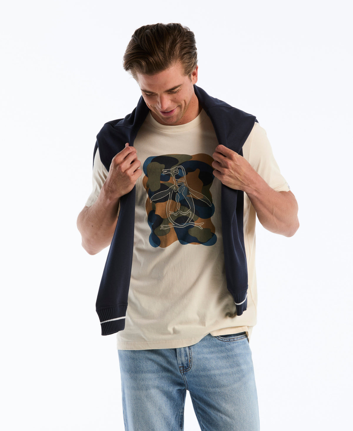 Original Penguin Embroidered Camo Pete Graphic Tee